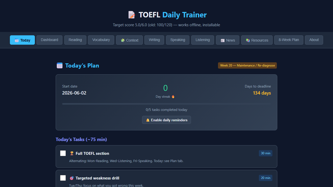 TOEFL sprint